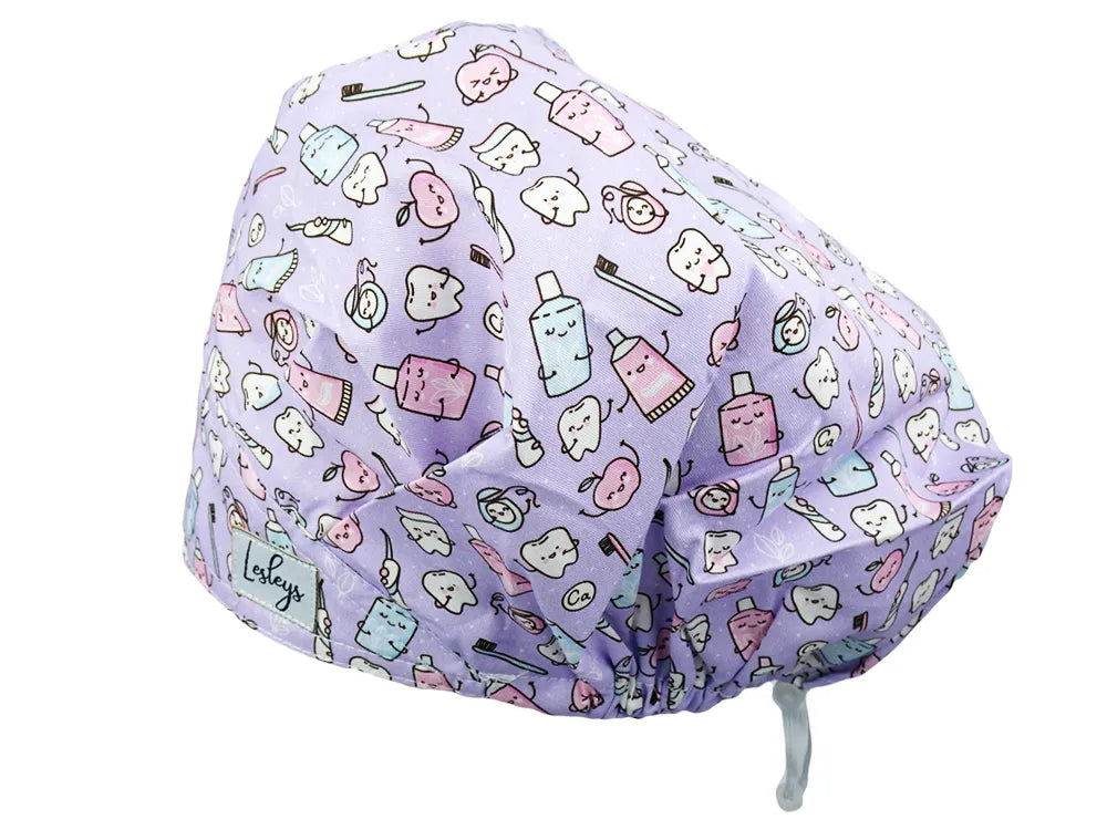 Cotton Scrub Cap - Calot de Bloc - Gorro Quirofano - Cuffia Chirurgica - Happy Teeth