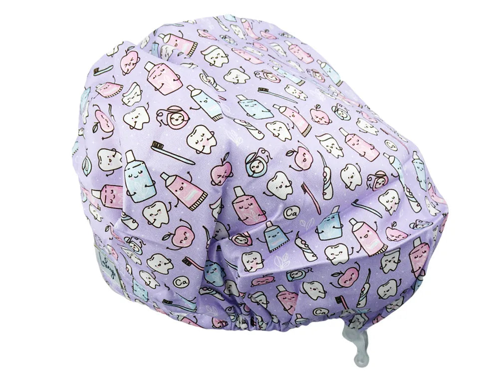 Cotton Scrub Cap - Calot de Bloc - Gorro Quirofano - Cuffia Chirurgica - Happy Teeth