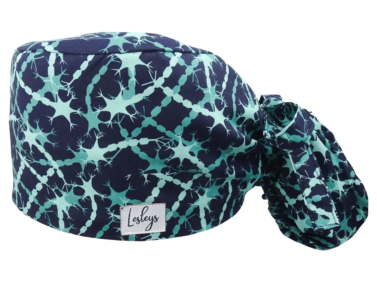 Cotton Scrub Cap - Calot de Bloc - Gorro Quirofano - Cuffia Chirurgica Ponytail Surgical Cap Neurons
