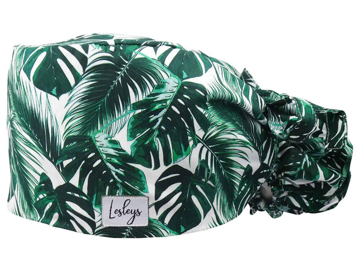 Cotton Scrub Cap - Calot de Bloc - Gorro Quirofano - Cuffia Chirurgica Ponytail Surgical Cap Dense Palm