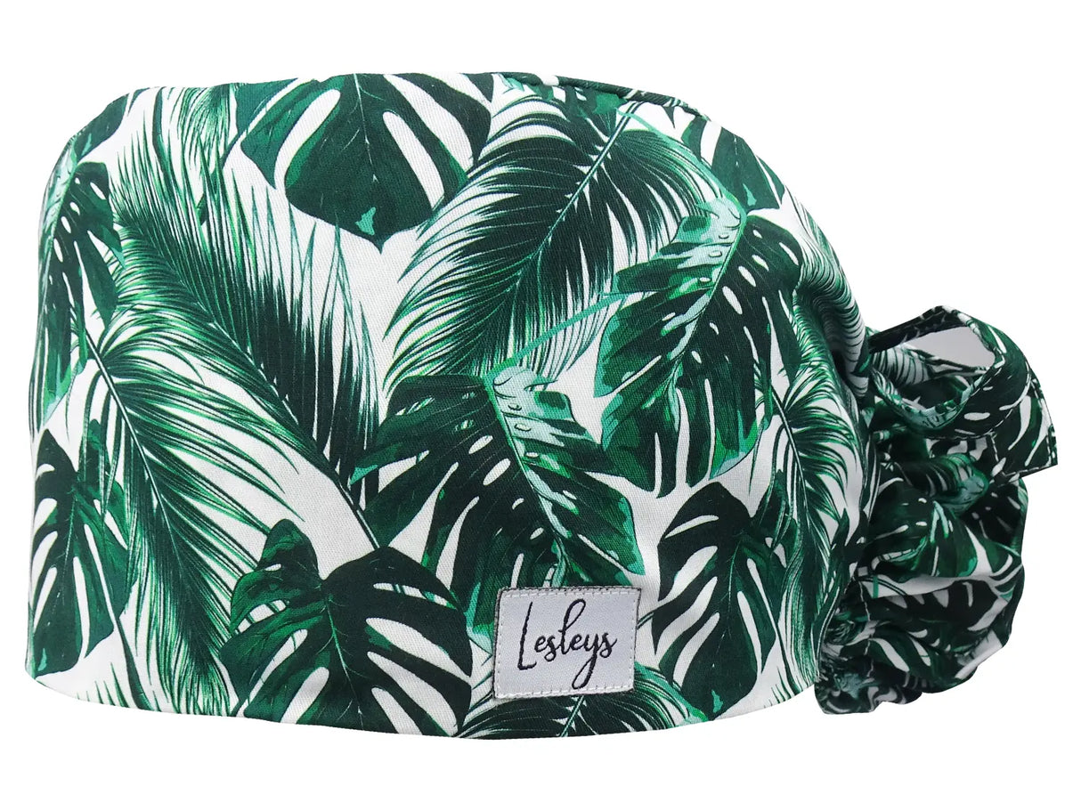 Cotton Scrub Cap - Calot de Bloc - Gorro Quirofano - Cuffia Chirurgica Ponytail Surgical Cap Dense Palm