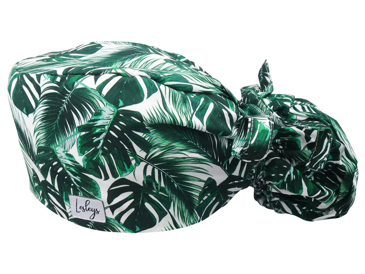 Cotton Scrub Cap - Calot de Bloc - Gorro Quirofano - Cuffia Chirurgica Ponytail Surgical Cap Dense Palm