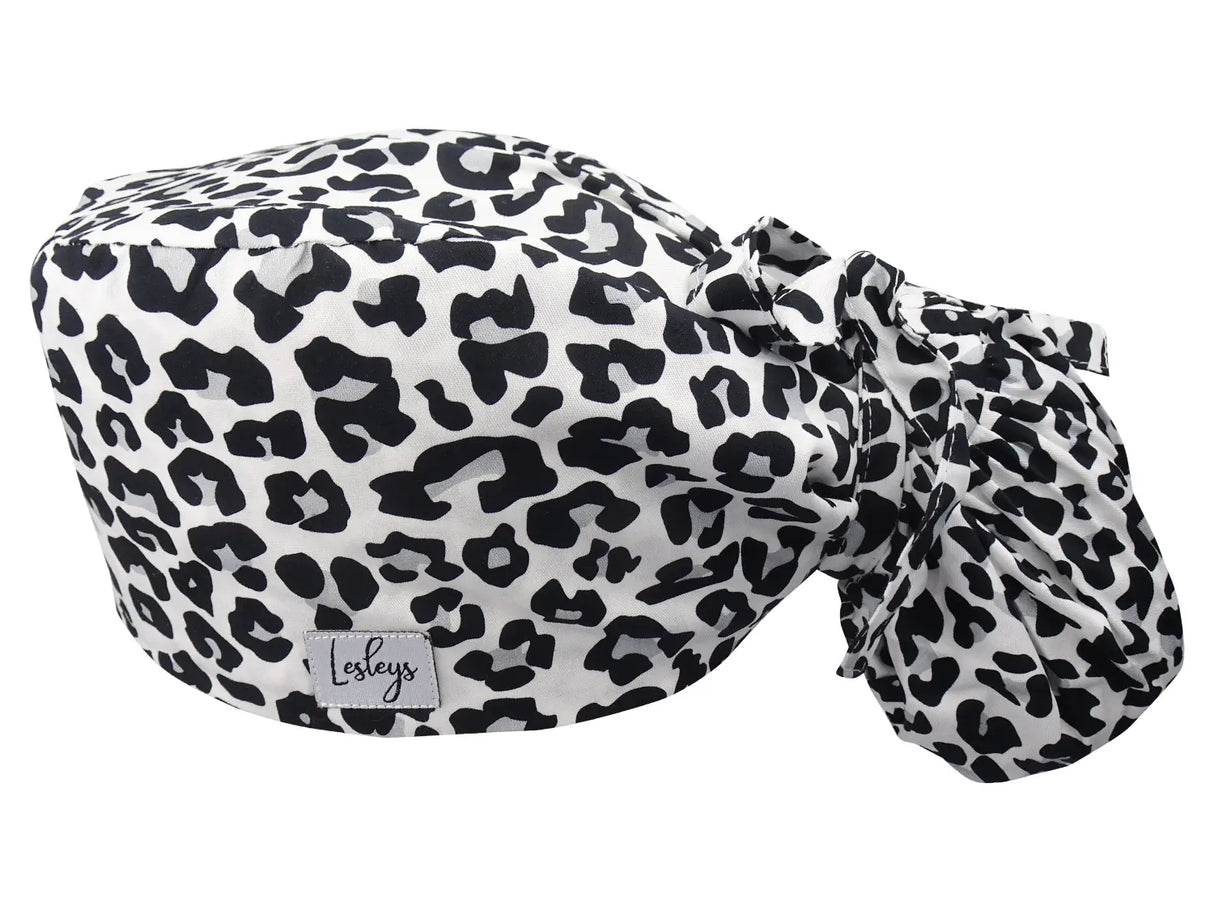 Cotton Scrub Cap - Calot de Bloc - Gorro Quirofano - Cuffia Chirurgica Ponytail Surgical Cap Snow Leo
