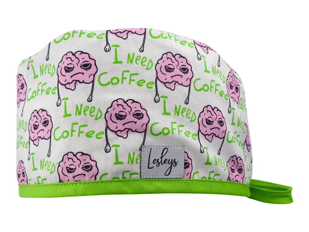 Slim Surgical Cap - I need Coffee