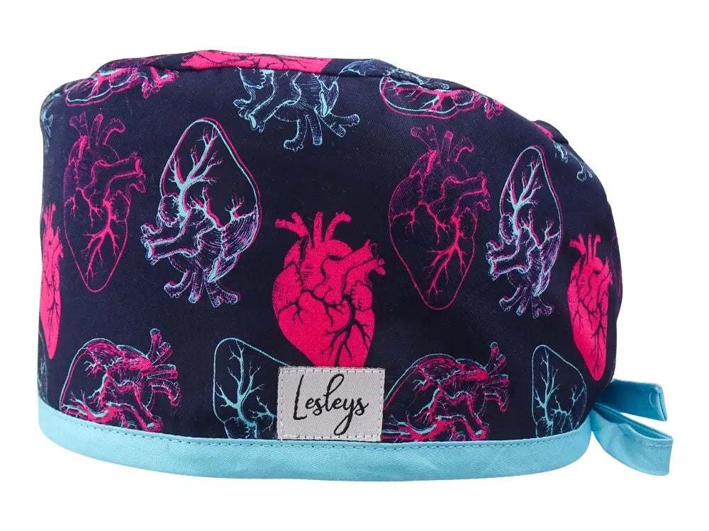 Slim Surgical Cap - Neon Hearts