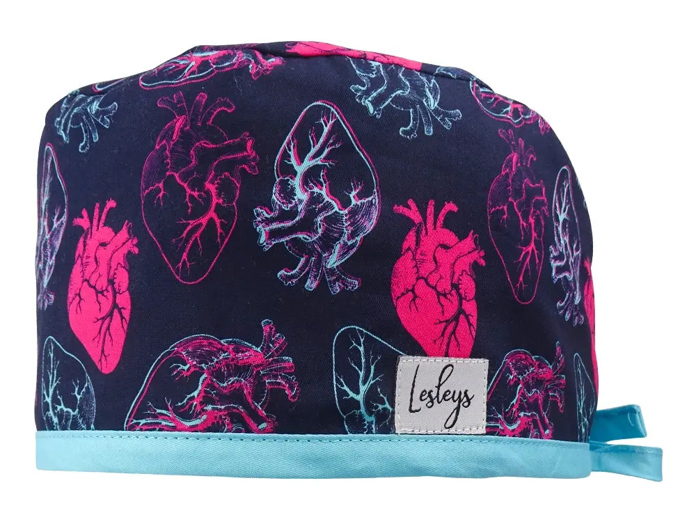 Slim Surgical Cap - Neon Hearts