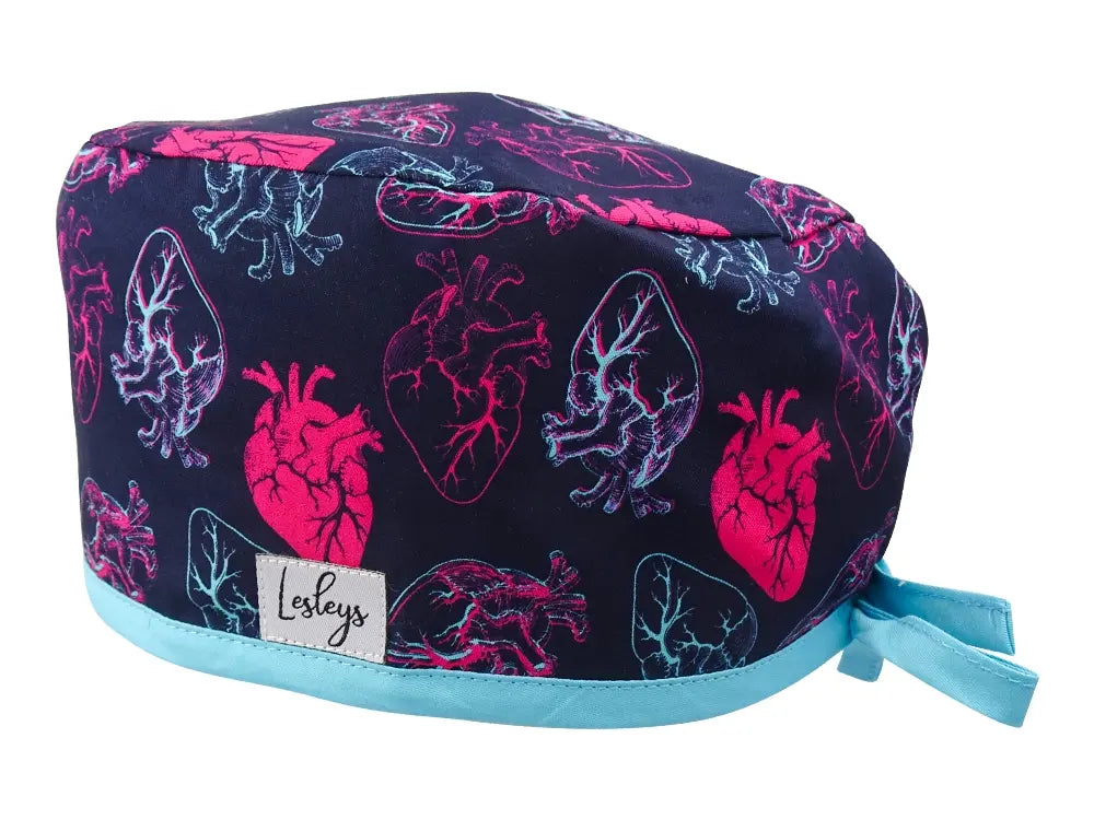 Slim Surgical Cap - Neon Hearts