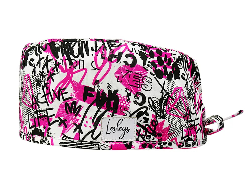 Cotton Scrub Cap - Calot de Bloc - Gorro Quirofano - Cuffia Chirurgica - Pink Glamour