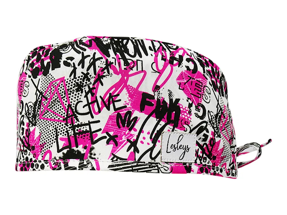 Cotton Scrub Cap - Calot de Bloc - Gorro Quirofano - Cuffia Chirurgica - Pink Glamour