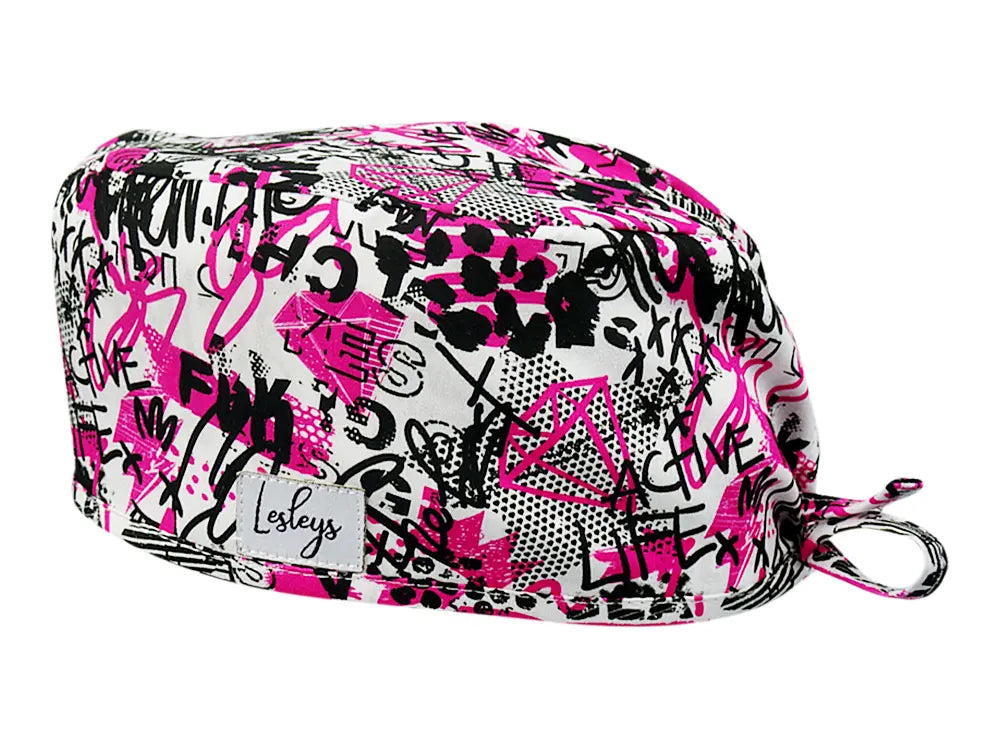Cotton Scrub Cap - Calot de Bloc - Gorro Quirofano - Cuffia Chirurgica - Pink Glamour