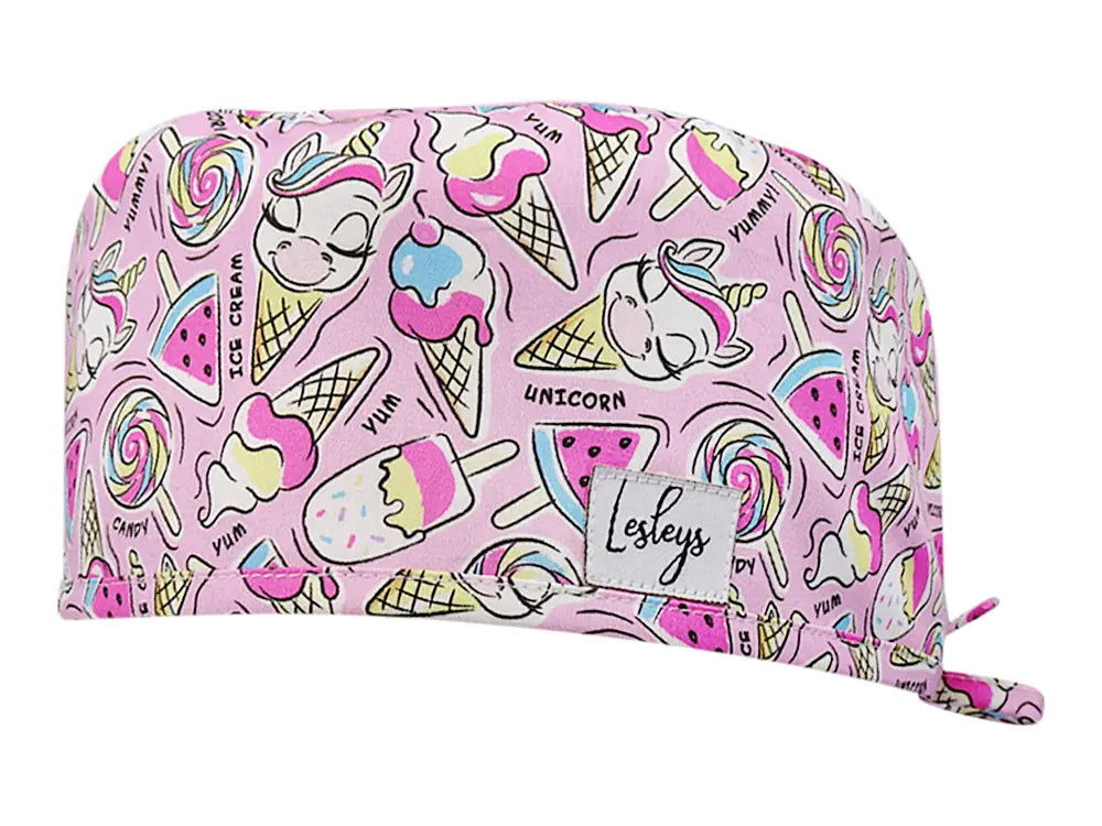 Cotton Scrub Cap - Calot de Bloc - Gorro Quirofano - Cuffia Chirurgica - Unicorn Ice Cream