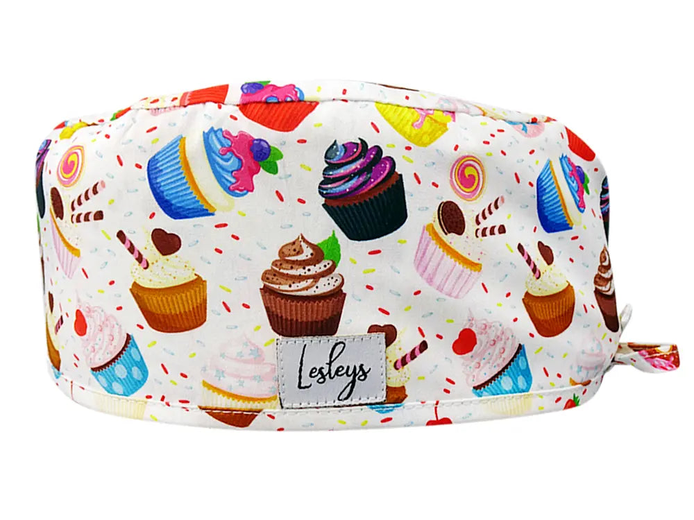 Cotton Scrub Cap - Calot de Bloc - Gorro Quirofano - Cuffia Chirurgica - Sweet Cupcakes