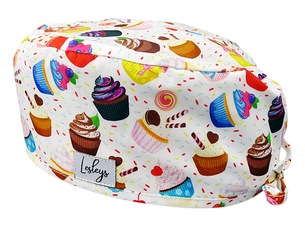 Cotton Scrub Cap - Calot de Bloc - Gorro Quirofano - Cuffia Chirurgica - Sweet Cupcakes