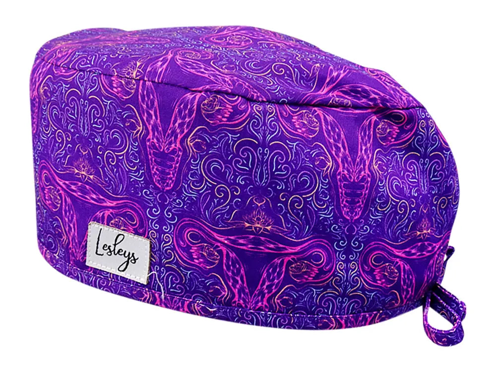 Cotton Scrub Cap - Calot de Bloc - Gorro Quirofano - Cuffia Chirurgica - Purple Uterus