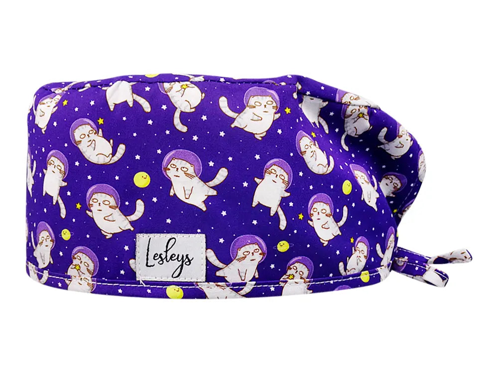 Cotton Scrub Cap - Calot de Bloc - Gorro Quirofano - Cuffia Chirurgica - Space Cats