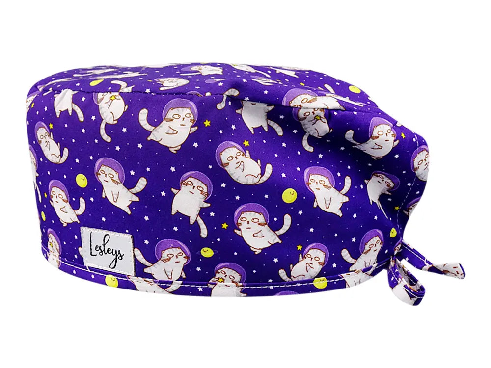 Cotton Scrub Cap - Calot de Bloc - Gorro Quirofano - Cuffia Chirurgica - Space Cats