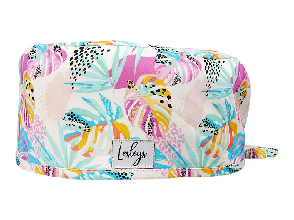 Cotton Scrub Cap - Calot de Bloc - Gorro Quirofano - Cuffia Chirurgica - Paradise Palm