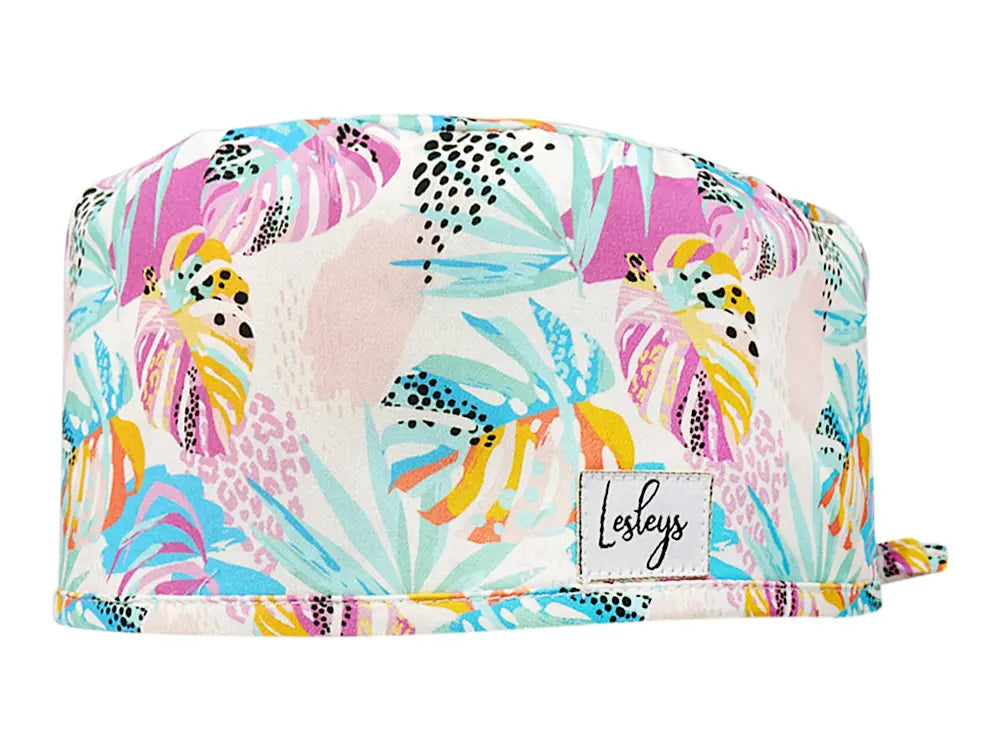 Cotton Scrub Cap - Calot de Bloc - Gorro Quirofano - Cuffia Chirurgica - Paradise Palm