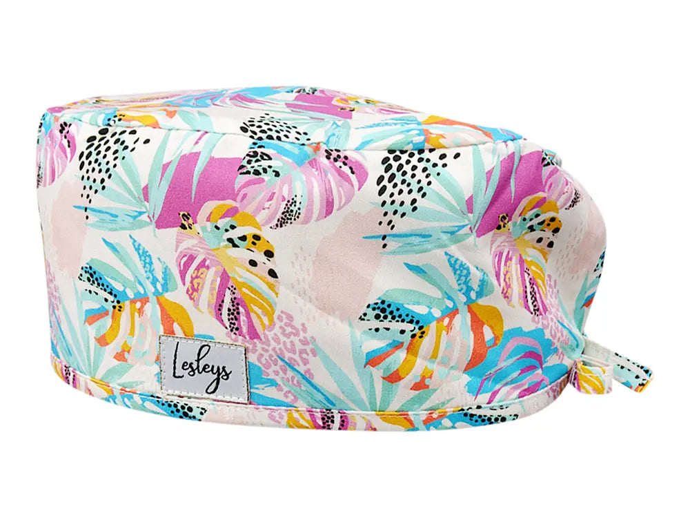 Cotton Scrub Cap - Calot de Bloc - Gorro Quirofano - Cuffia Chirurgica - Paradise Palm
