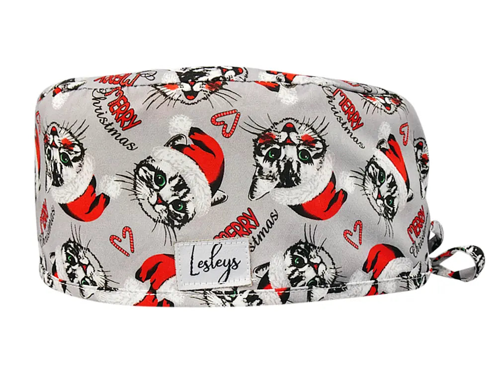 Cotton Scrub Cap - Calot de Bloc - Gorro Quirofano - Cuffia Chirurgica - Christmas Cats