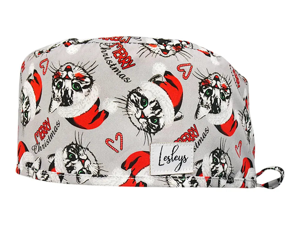 Cotton Scrub Cap - Calot de Bloc - Gorro Quirofano - Cuffia Chirurgica - Christmas Cats