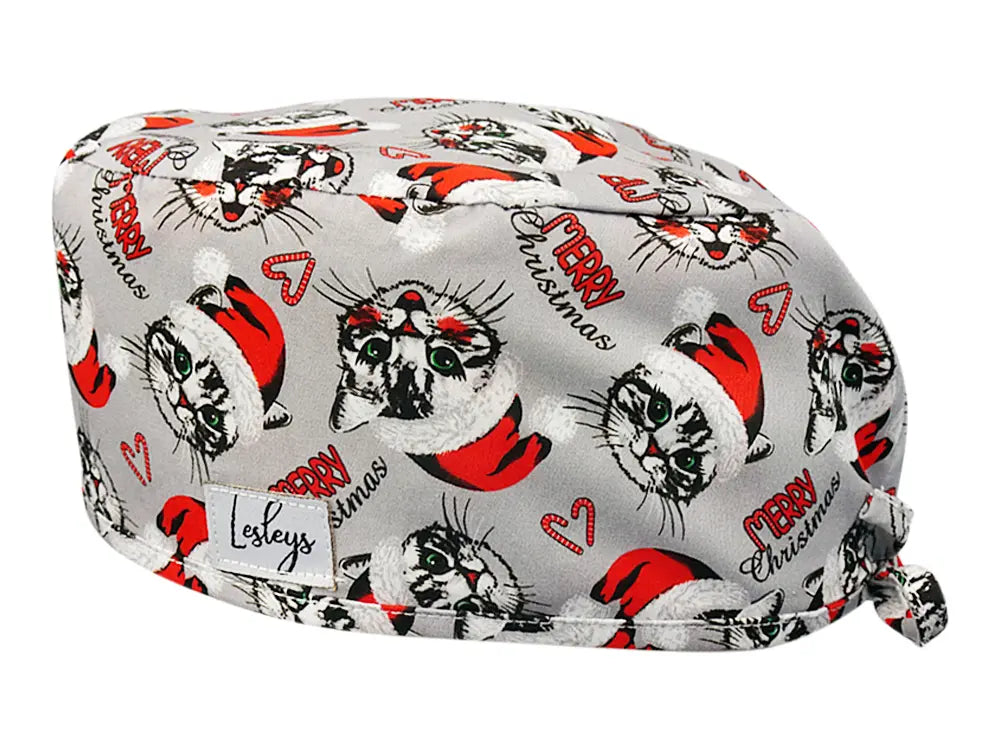 Cotton Scrub Cap - Calot de Bloc - Gorro Quirofano - Cuffia Chirurgica - Christmas Cats