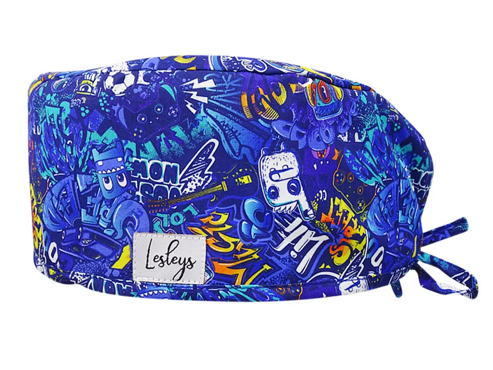 Cotton Scrub Cap - Calot de Bloc - Gorro Quirofano - Cuffia Chirurgica - Graffiti Urban