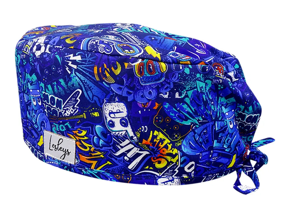 Cotton Scrub Cap - Calot de Bloc - Gorro Quirofano - Cuffia Chirurgica - Graffiti Urban