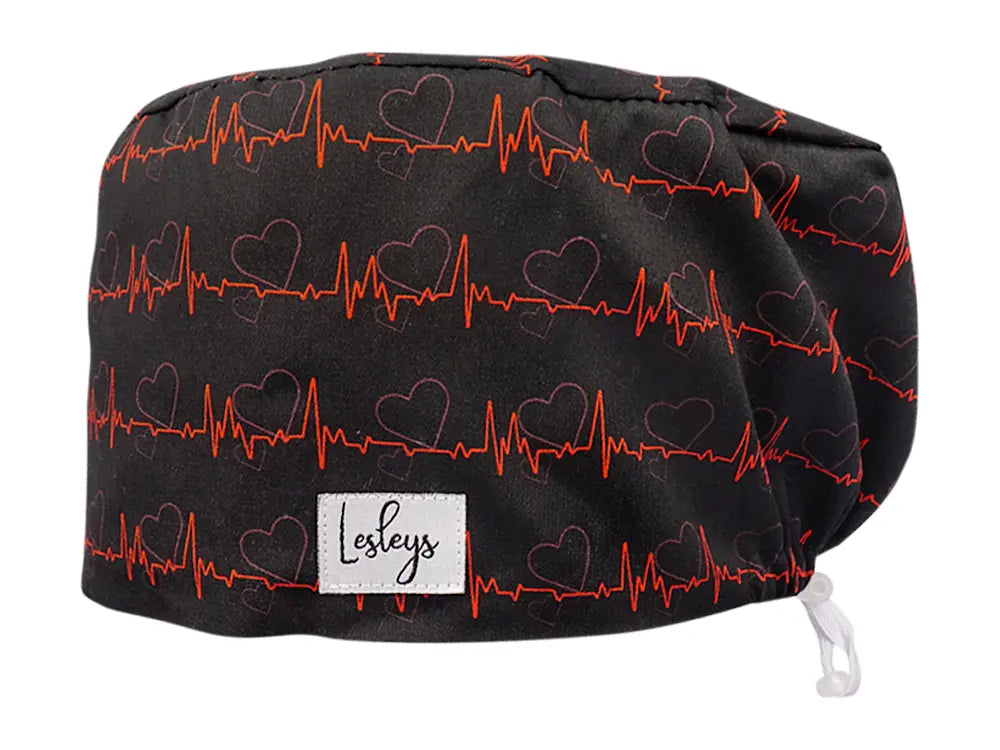 Cotton Scrub Cap - Calot de Bloc - Gorro Quirofano - Cuffia Chirurgica - Red ECG
