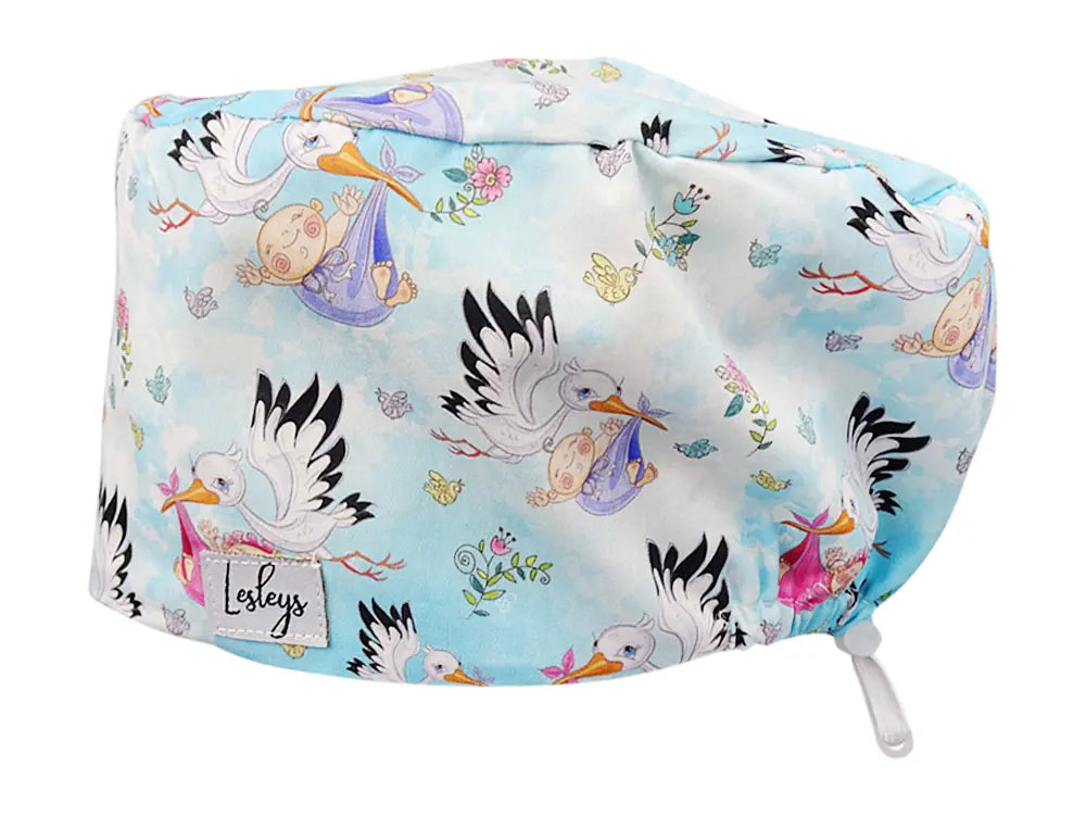 Cotton Scrub Cap - Calot de Bloc - Gorro Quirofano - Cuffia Chirurgica - Rattling Stork