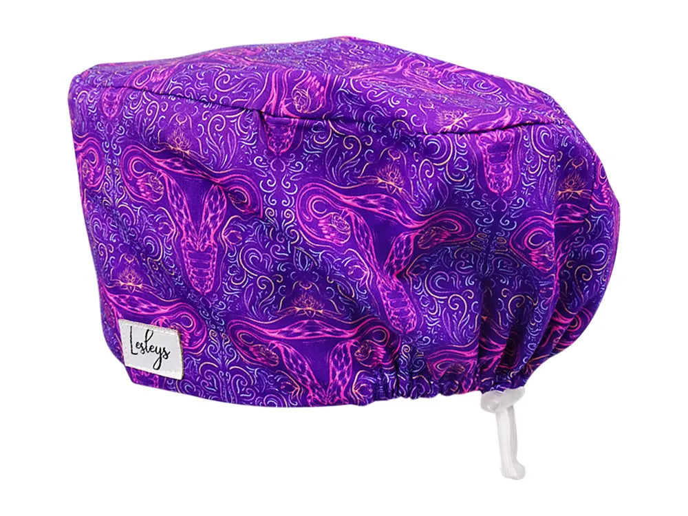 Cotton Scrub Cap - Calot de Bloc - Gorro Quirofano - Cuffia Chirurgica - Purple Uterus