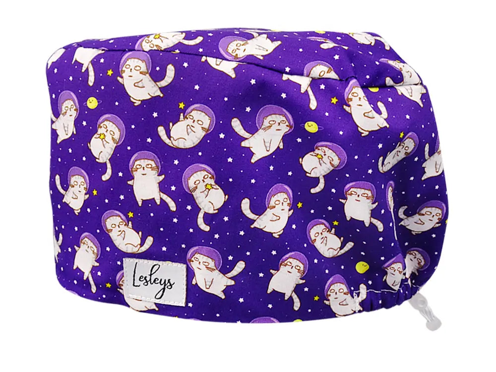 Cotton Scrub Cap - Calot de Bloc - Gorro Quirofano - Cuffia Chirurgica - Space Cats