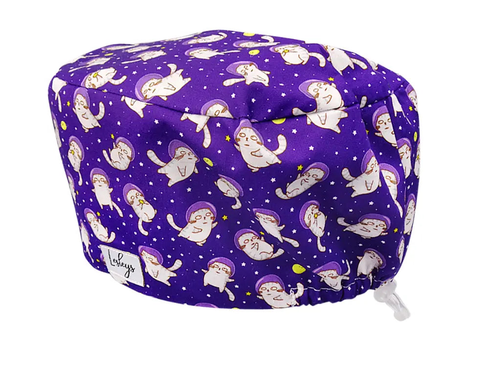 Cotton Scrub Cap - Calot de Bloc - Gorro Quirofano - Cuffia Chirurgica - Space Cats