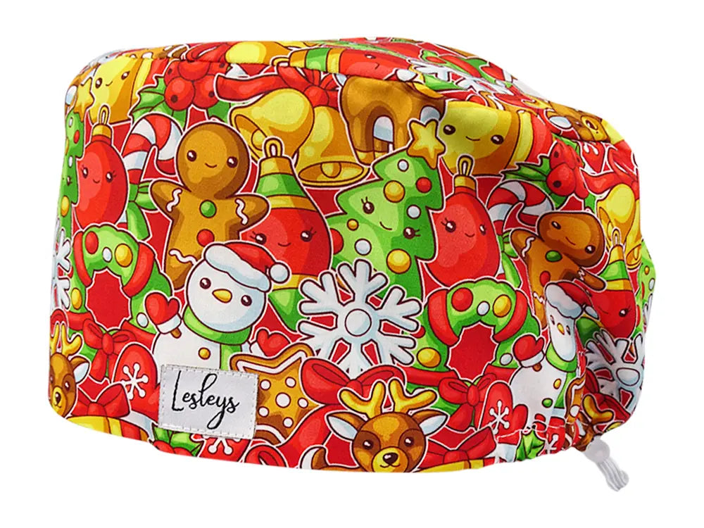 Cotton Scrub Cap - Calot de Bloc - Gorro Quirofano - Cuffia Chirurgica - Christmas Bakery