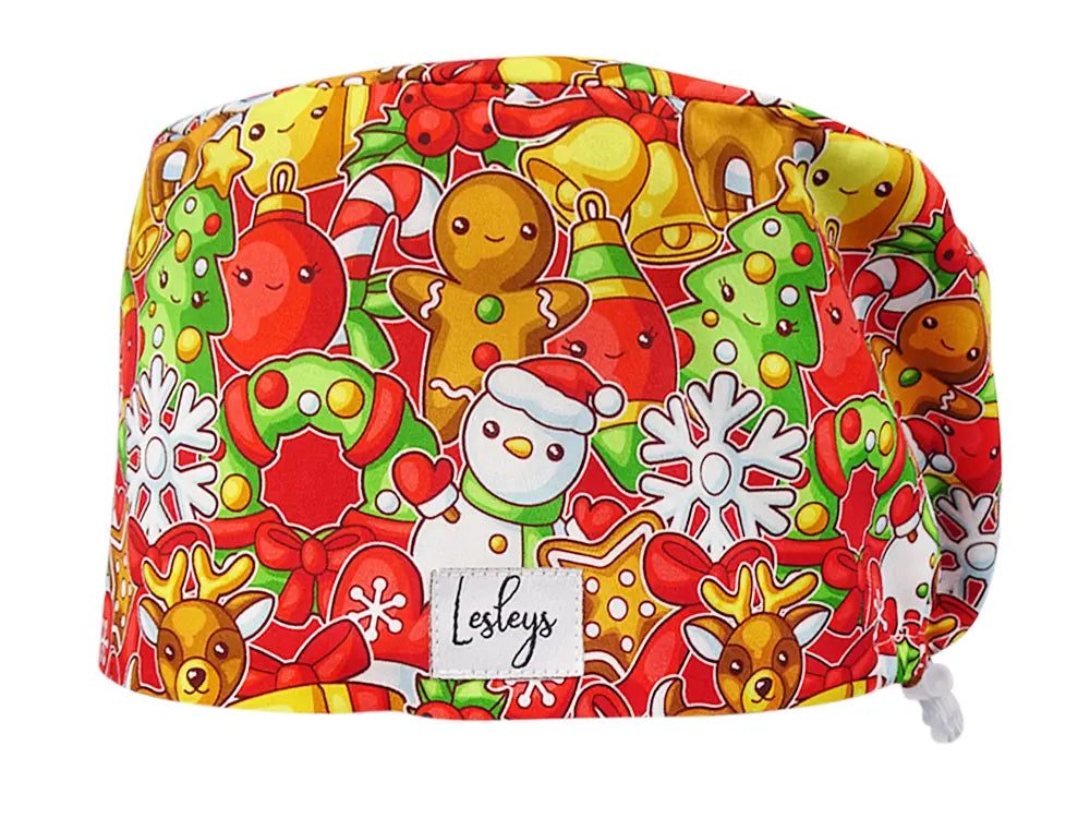 Cotton Scrub Cap - Calot de Bloc - Gorro Quirofano - Cuffia Chirurgica - Christmas Bakery