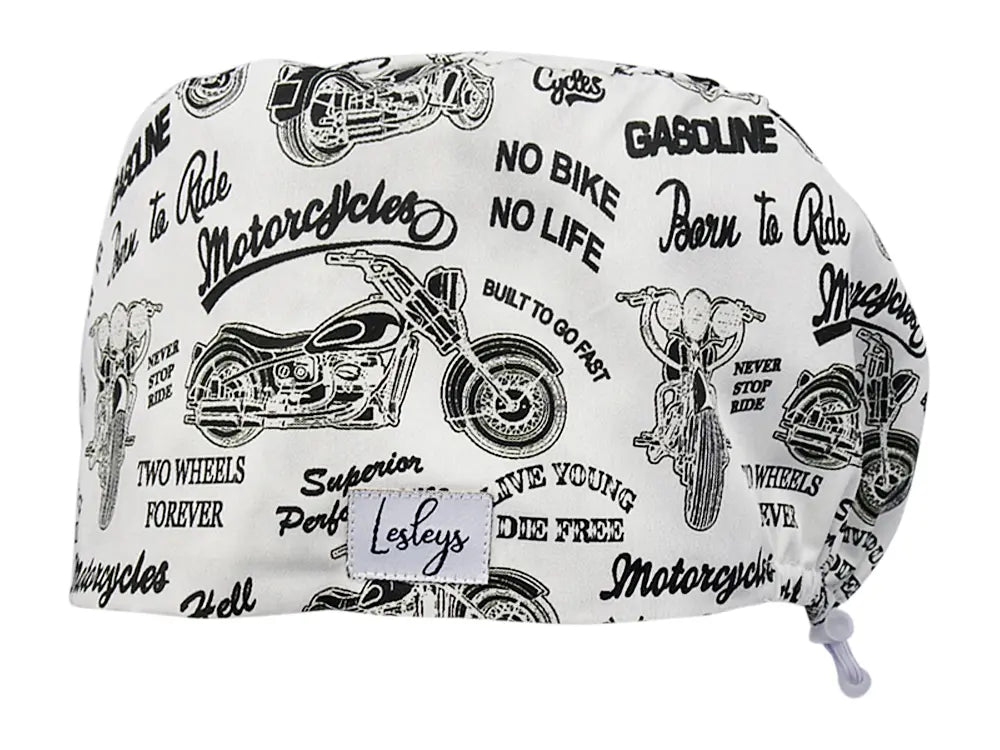 Cotton Scrub Cap - Calot de Bloc - Gorro Quirofano - Cuffia Chirurgica - Born to Ride