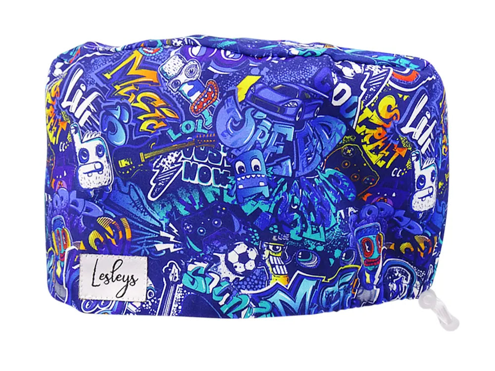 Cotton Scrub Cap - Calot de Bloc - Gorro Quirofano - Cuffia Chirurgica - Graffiti Urban
