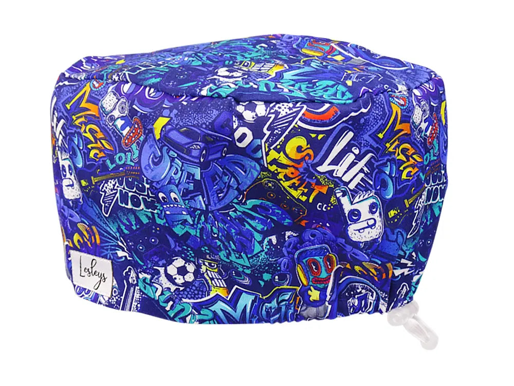 Cotton Scrub Cap - Calot de Bloc - Gorro Quirofano - Cuffia Chirurgica - Graffiti Urban