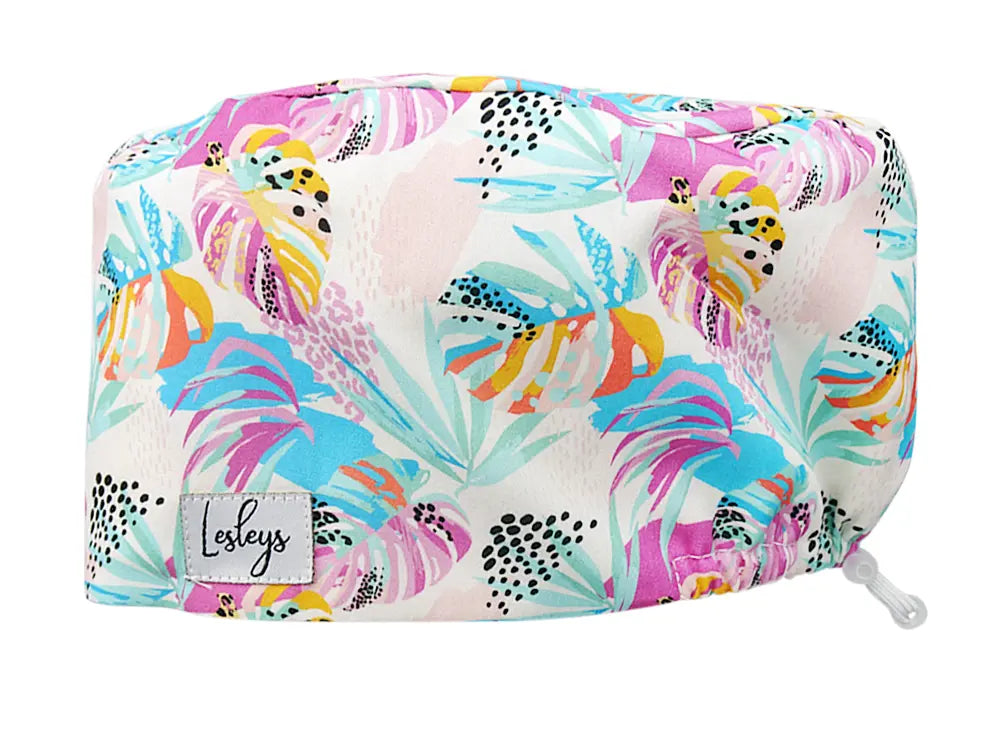 Cotton Scrub Cap - Calot de Bloc - Gorro Quirofano - Cuffia Chirurgica - Paradise Palm