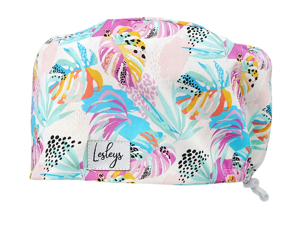 Cotton Scrub Cap - Calot de Bloc - Gorro Quirofano - Cuffia Chirurgica - Paradise Palm