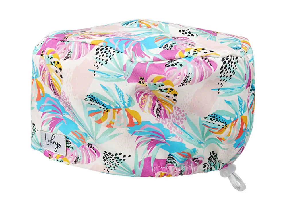 Cotton Scrub Cap - Calot de Bloc - Gorro Quirofano - Cuffia Chirurgica - Paradise Palm