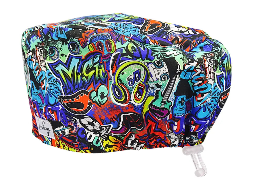 Cotton Scrub Cap - Calot de Bloc - Gorro Quirofano - Cuffia Chirurgica - Graffiti