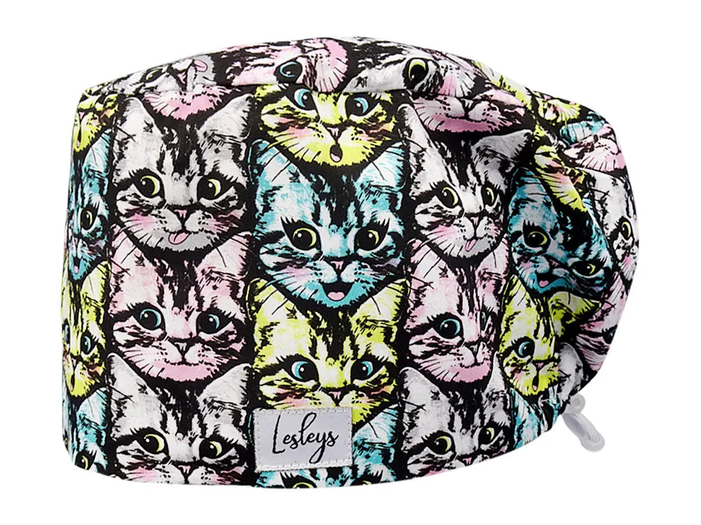 Cotton Scrub Cap - Calot de Bloc - Gorro Quirofano - Cuffia Chirurgica - Curious Cats