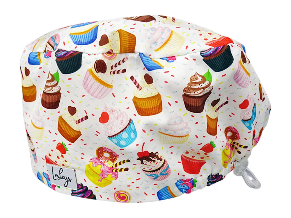 Cotton Scrub Cap - Calot de Bloc - Gorro Quirofano - Cuffia Chirurgica - Sweet Cupcakes