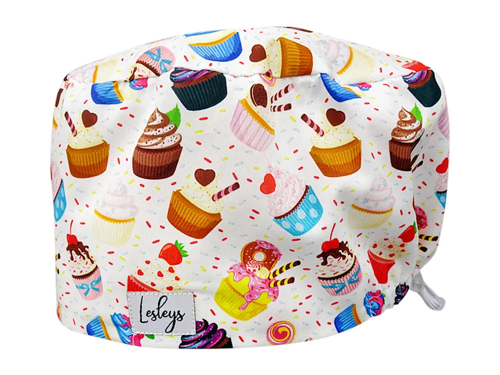 Cotton Scrub Cap - Calot de Bloc - Gorro Quirofano - Cuffia Chirurgica - Sweet Cupcakes