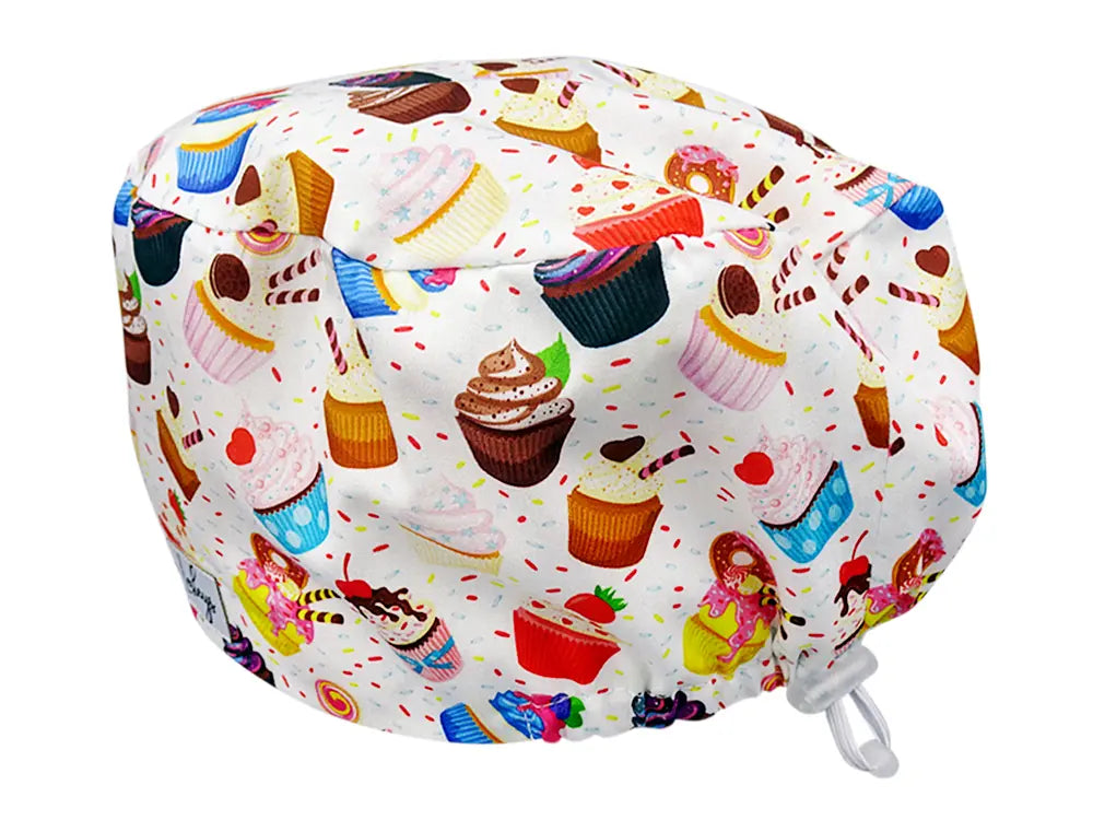 Cotton Scrub Cap - Calot de Bloc - Gorro Quirofano - Cuffia Chirurgica - Sweet Cupcakes