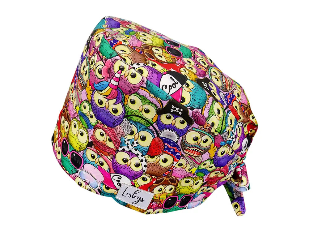 Cotton Scrub Cap - Calot de Bloc - Gorro Quirofano - Cuffia Chirurgica - Owl Party