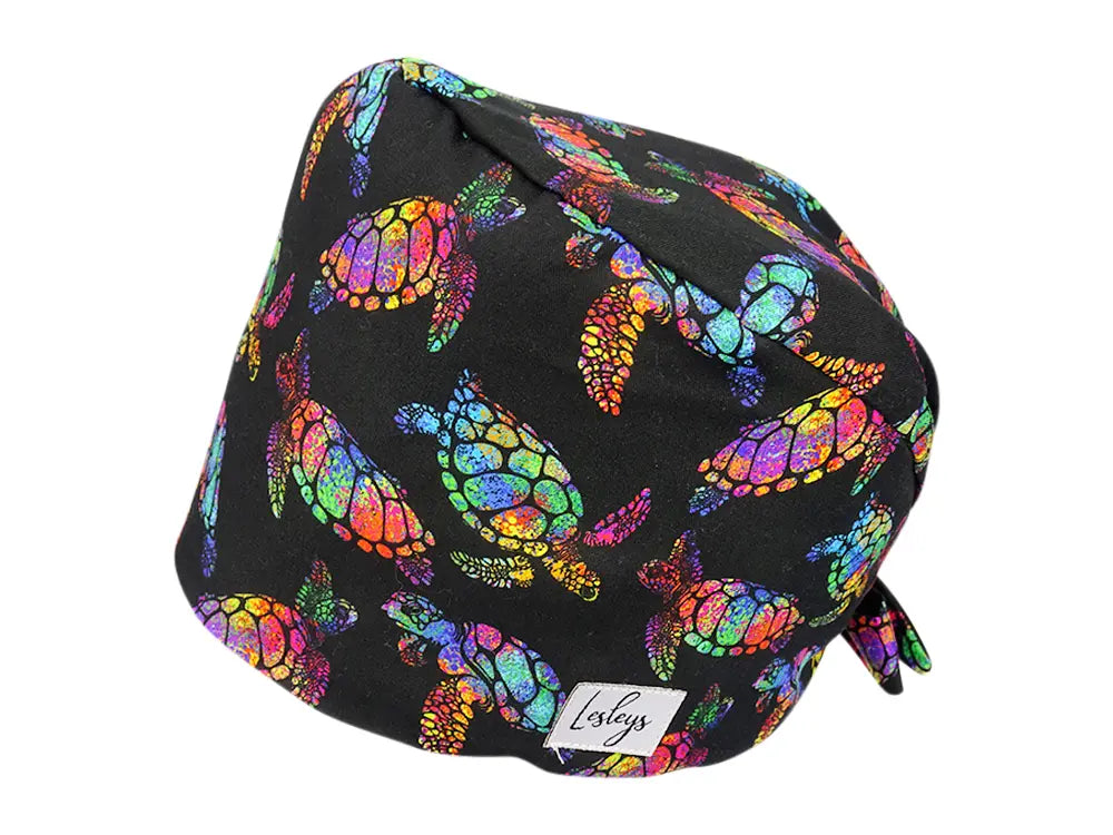 Cotton Scrub Cap - Calot de Bloc - Gorro Quirofano - Cuffia Chirurgica - Rainbow Turtle