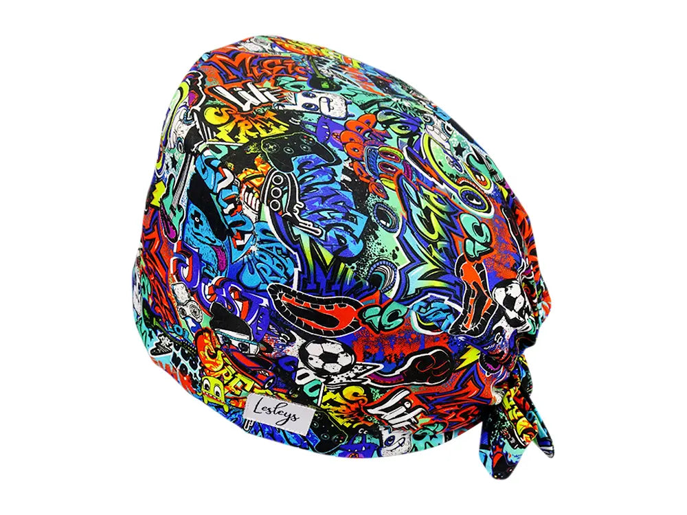 Cotton Scrub Cap - Calot de Bloc - Gorro Quirofano - Cuffia Chirurgica - Graffiti