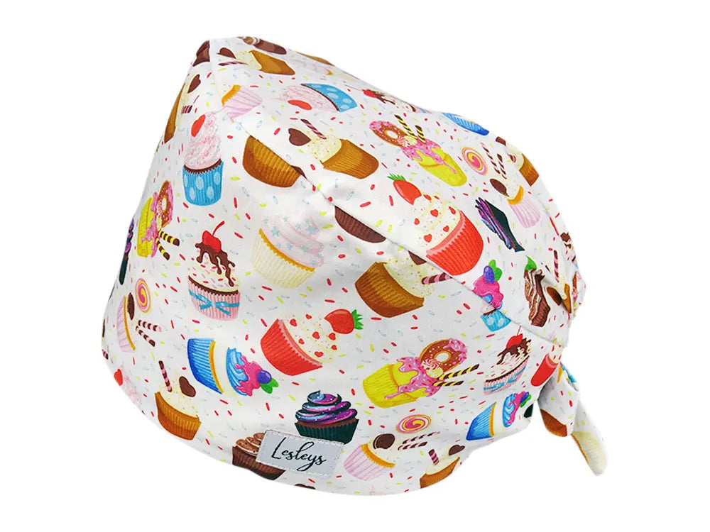 Cotton Scrub Cap - Calot de Bloc - Gorro Quirofano - Cuffia Chirurgica - Sweet Cupcakes